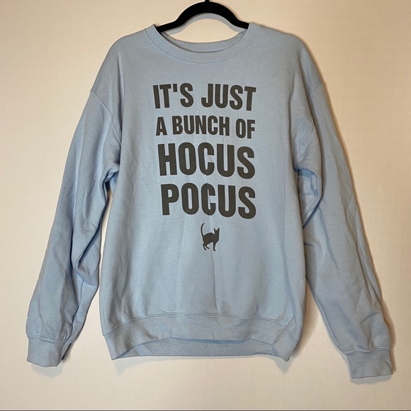 unknown Sweaters - Hocus Pocus Cat Logo Crew Sweatshirt Light Blue